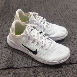 Nike White Running Shoes with Black Logo